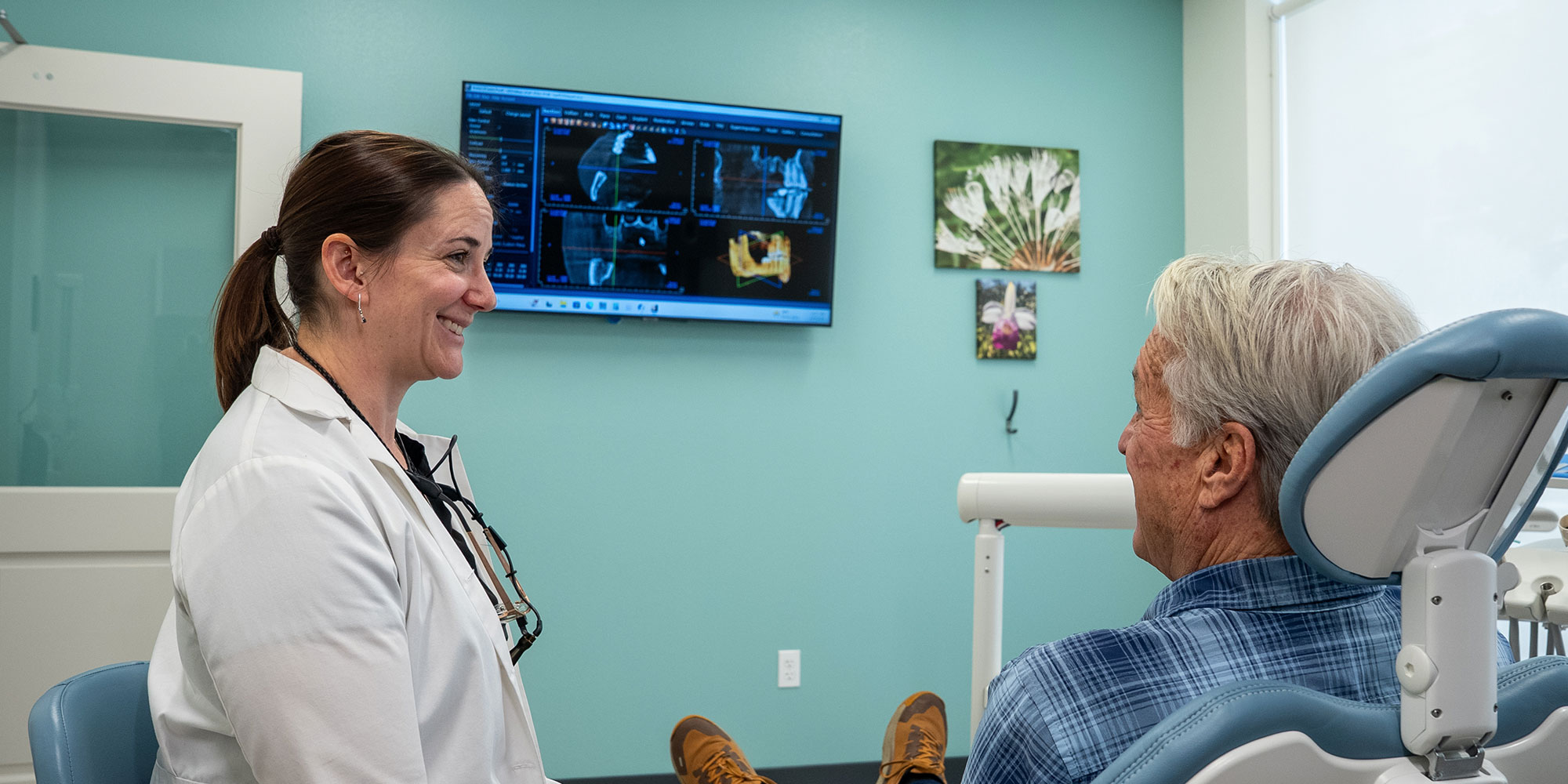 dr french with dental patient